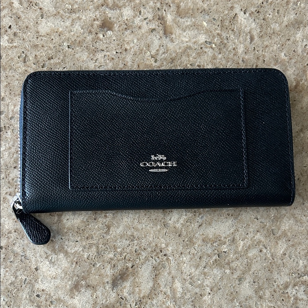Coach Midnight Black Textured Wallet